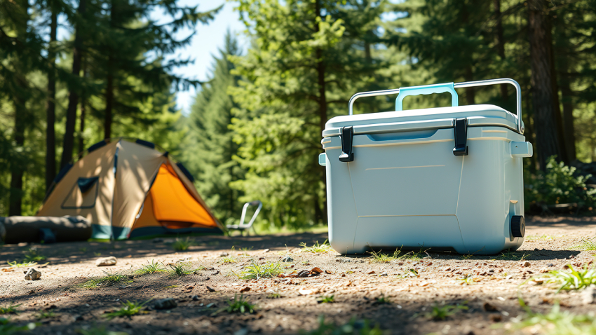 Campsite Cooler Mockup - Outdoor Adventure Gear